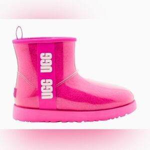 UGG Women's Classic Clear Mini Pink Vibrant Ankle Boots Size 7  NWOT